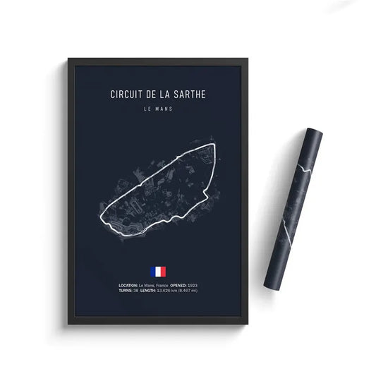 Circuit De La Sarthe Track Formula 1  Canvas Wall Decoration