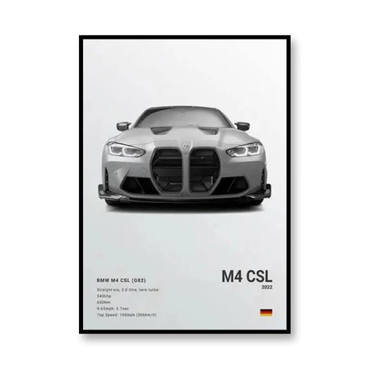 BMW M4 CSL Famous Brand Cars Canvas Wall Art Print Poster  Decoration