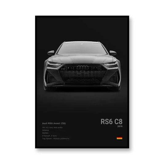 Audi RS6 C8 Famous Brand Cars Canvas Wall Art Print Poster  Decoration