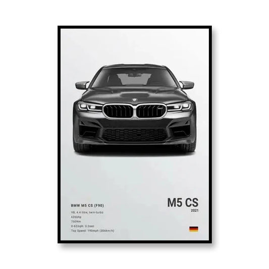 BMW M5 CS Famous Brand Cars Canvas Wall Art Print Poster  Decoration