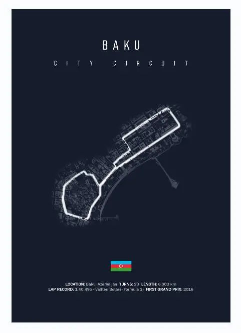Baku Track Formula 1  Canvas Wall Decoration