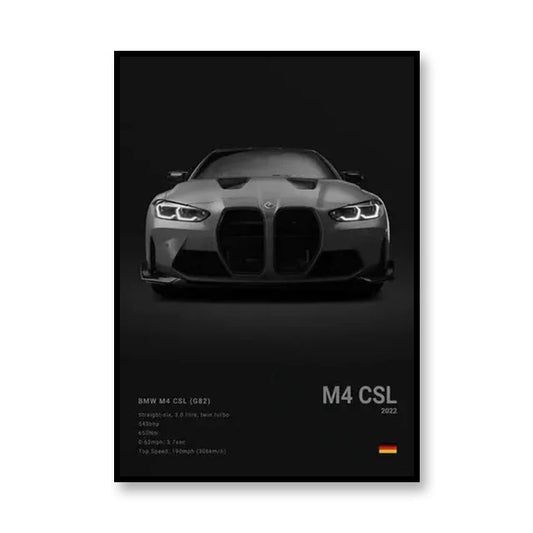 BMW M4 CSL Famous Brand Cars Canvas Wall Art Print Poster  Decoration